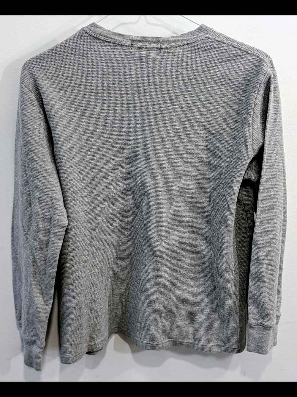 Polo by Ralph Lauren Grey Waffle Thermal Top with Navy Label